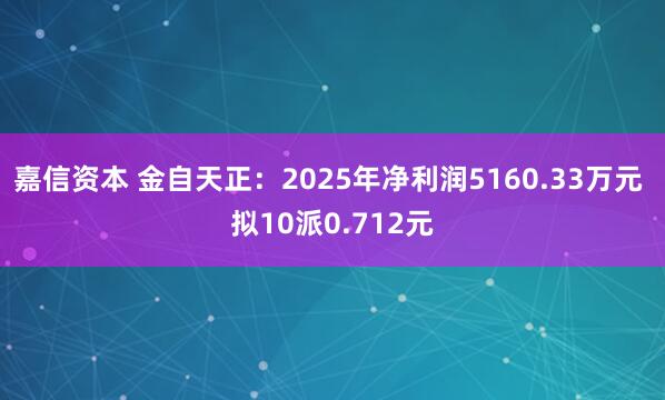 嘉信资本 金自天正：2025年净利润5160.33万元 拟10派0.712元